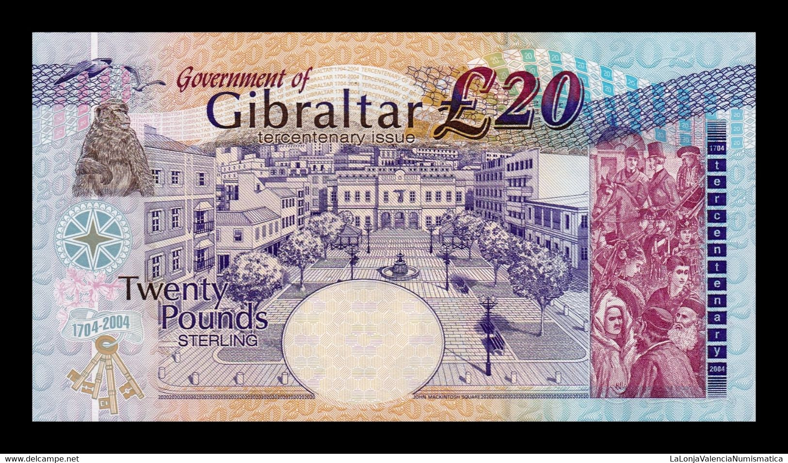 Gibraltar 20 Pounds Elizabeth II Commemorative 2004 Pick 31 SC UNC - Gibilterra