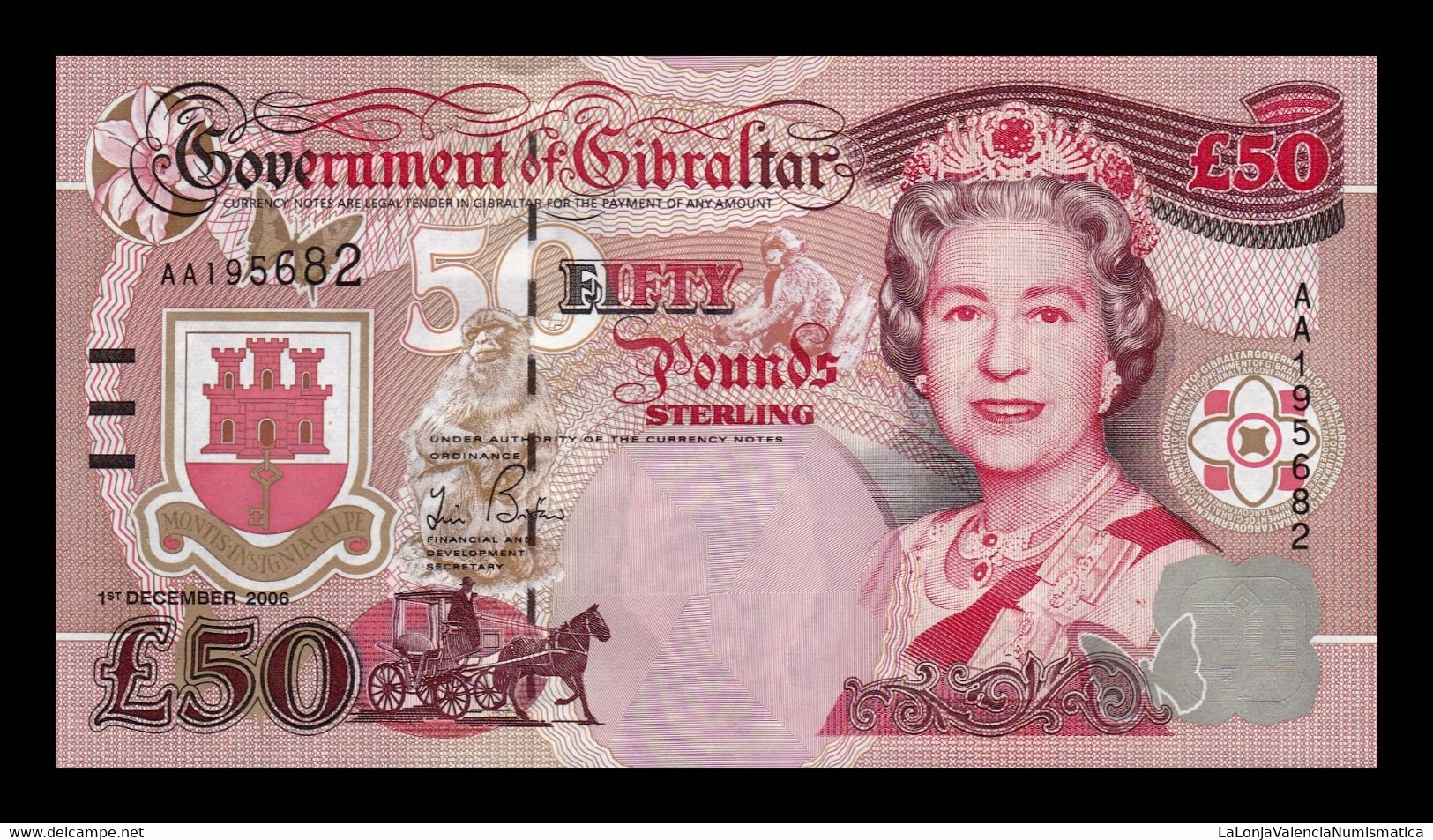 Gibraltar 50 Pounds Elizabeth II 2006 Pick 34 SC UNC - Gibraltar