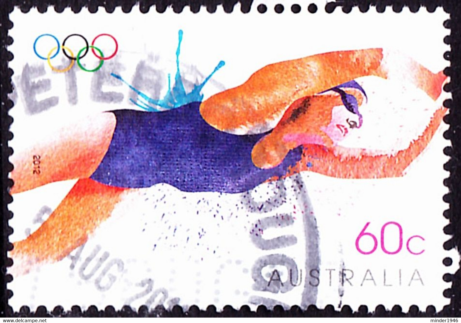 AUSTRALIA 2012 60c Multicoloured Olympic Games London UK-Swimming  FU - Used Stamps