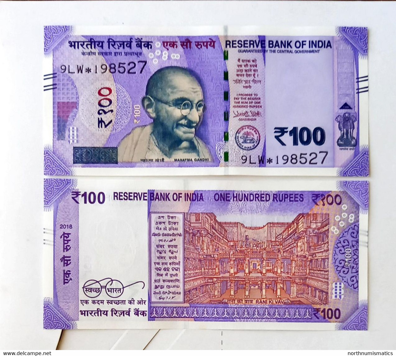 India 100 Rupees 2018  9LW* Replacement Unc - India