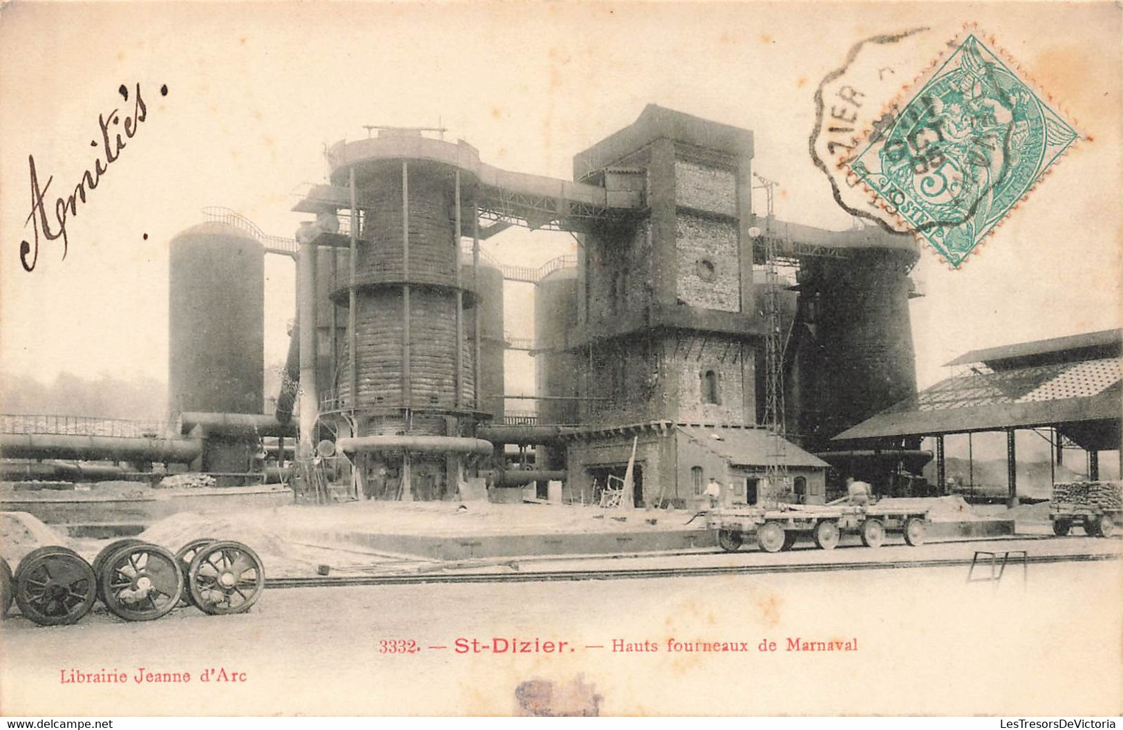 CPA St Dizier - Hauts Fourneaux De Marnaval - Librairie Jeanne D'arc - Industrial