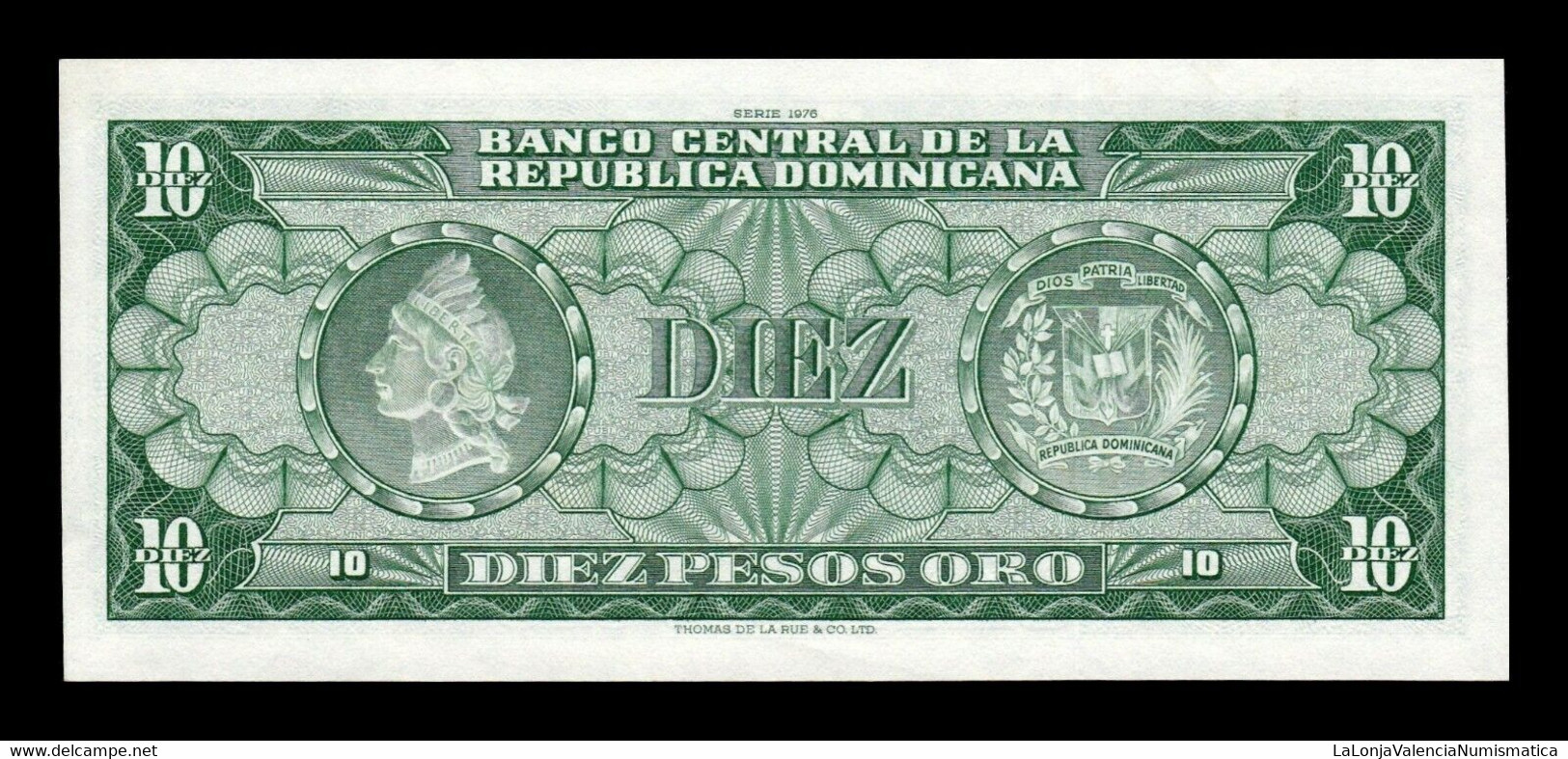 República Dominicana 10 Pesos Oro Matías Ramón Mella 1975 Pick 110b SC UNC - Dominicaine