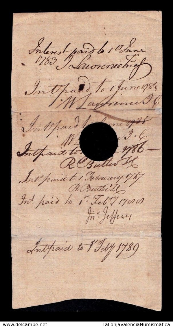 Estados Unidos US Treasury Continental Army Connecticut Line Bond 1782 BC F - Colonial (18. Jahrhundert)