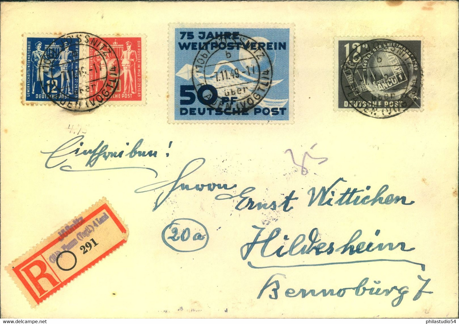 1949, Kompletter Jahrgang Auf Einschreiben Ab "JÖSSNITZ (VOGTL-"a - Lettres & Documents