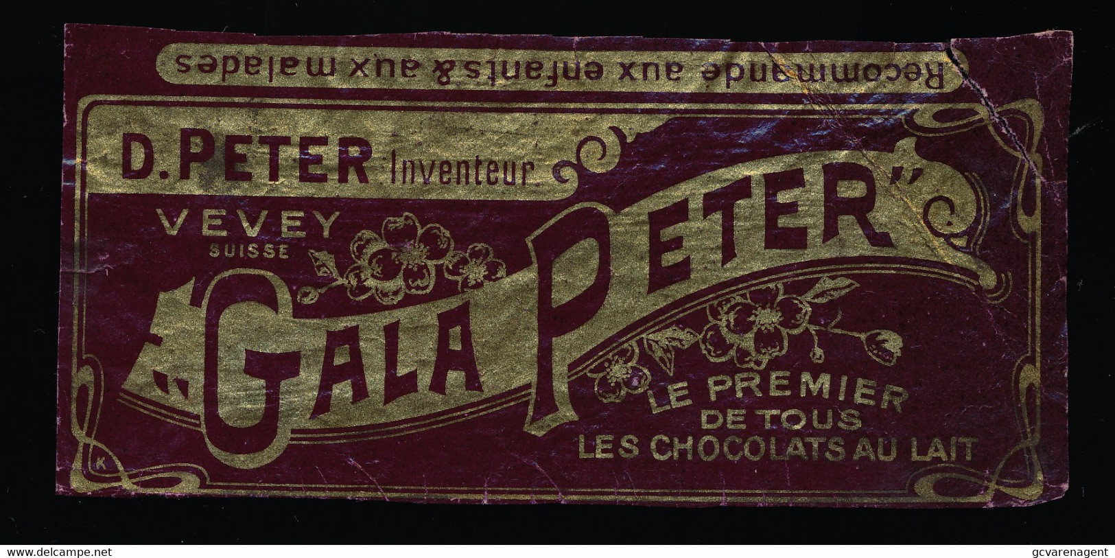 ANCIENNE PUBLICITÉ DECOUPIS  == GALA PETER LE PREMIER DE TOUS LES CHOCOLATS AU LAIT - 14 X 6.5 CM - Chocolat