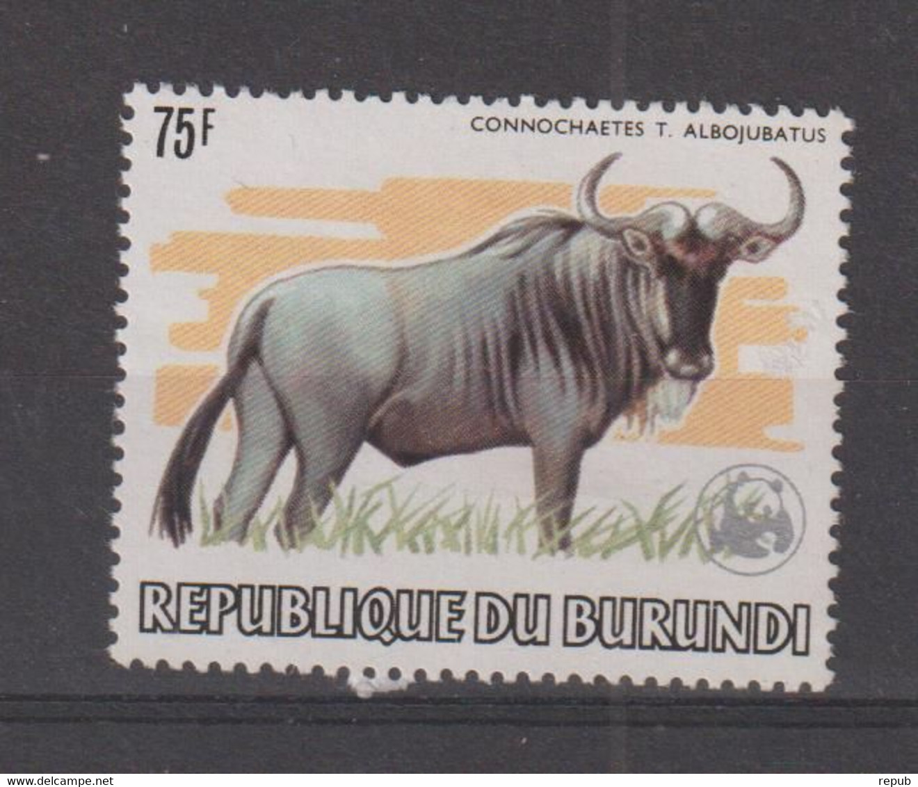 Burundi 1983 Faune Gnou Logo WWF Yvert 875 Oblit. Used - Used Stamps
