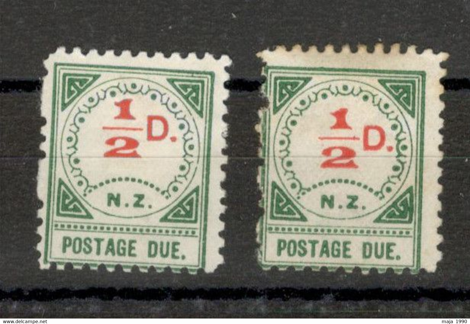 New Zealand - 2 USED Postage Due 1/2d - 1899. - Segnatasse