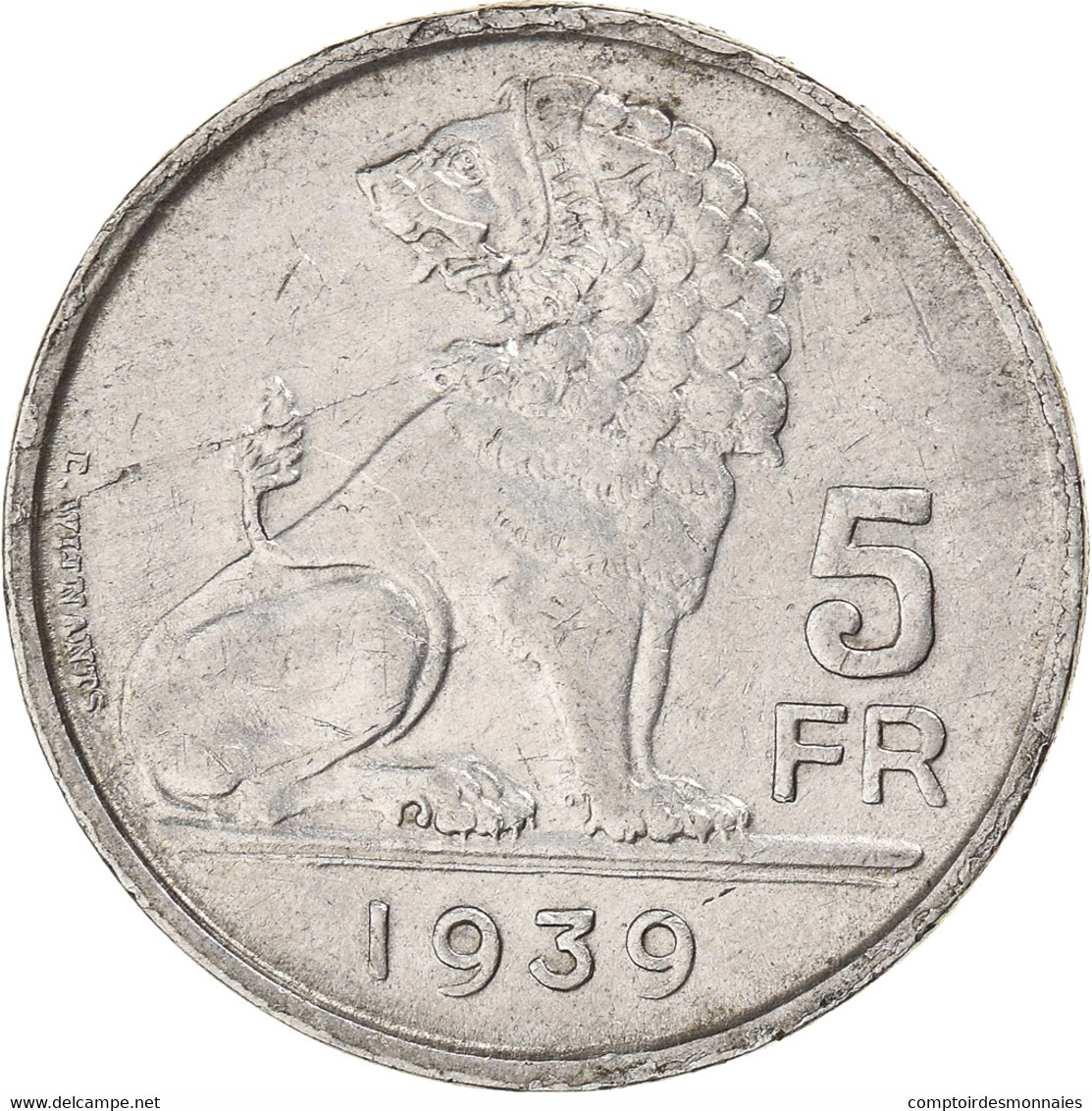 Monnaie, Belgique, Léopold III, 5 Francs, 5 Frank, 1939, TTB, Nickel, KM:117.2 - 5 Francs
