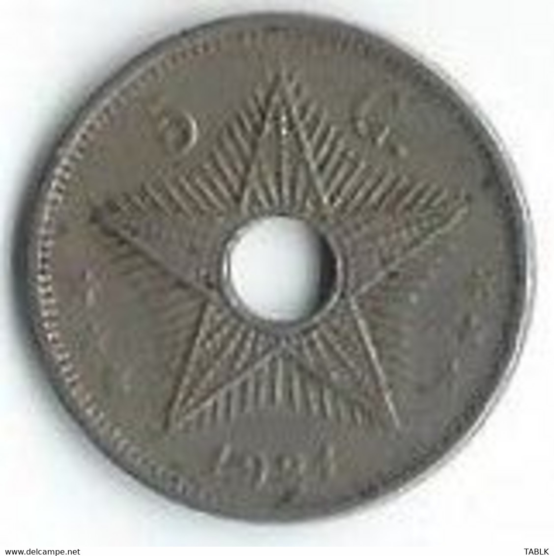 M526 - BELGISCH CONGO - 5 CENT 1921 - 1910-1934: Albert I