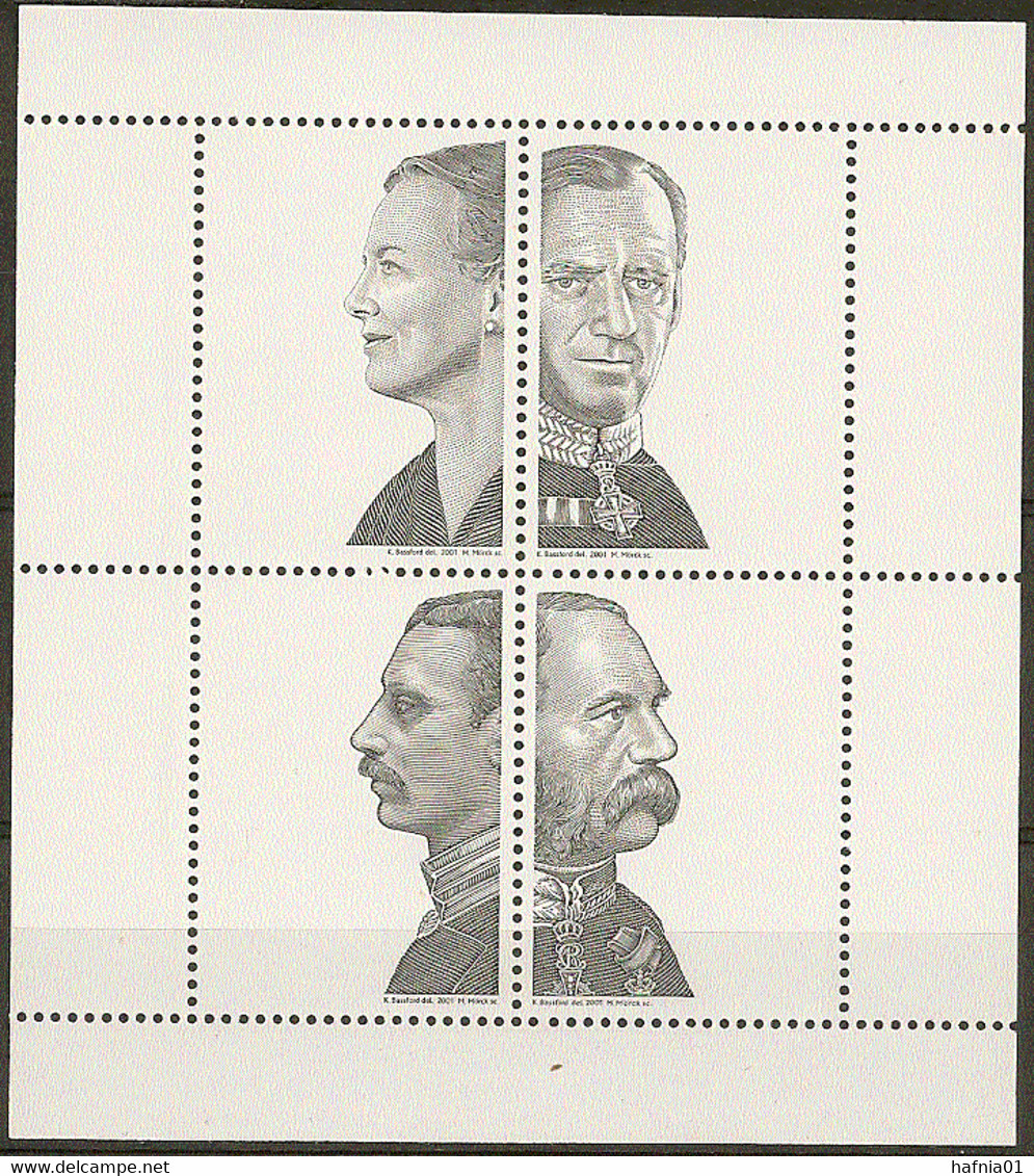 Martin Mörck. Denmark 2001. Int. Stamp Exhibition HAFNIA'01, Copenhagen . Blackprint. Michel 1287-90 MNH - Essais & Réimpressions