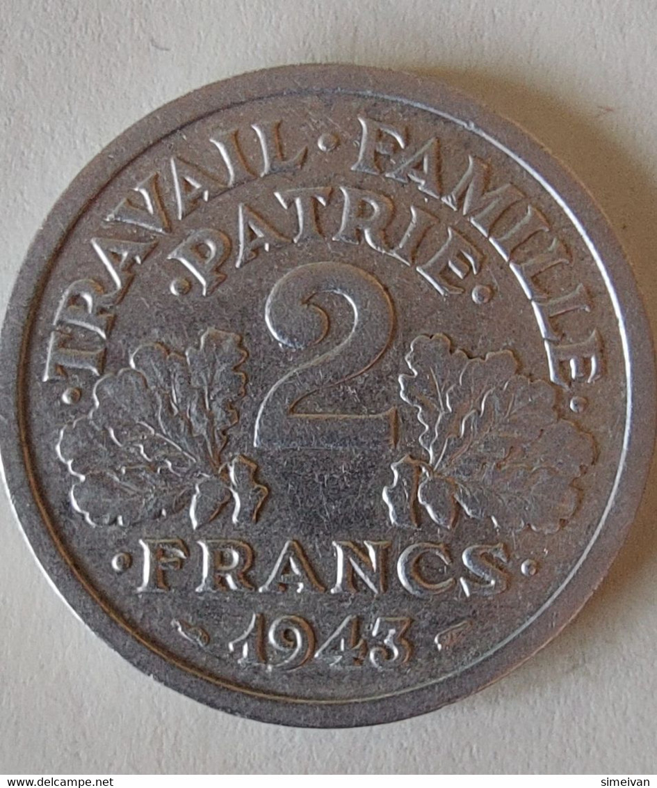 France 2 Francs 1943 Frankreich #1884 - 2 Francs