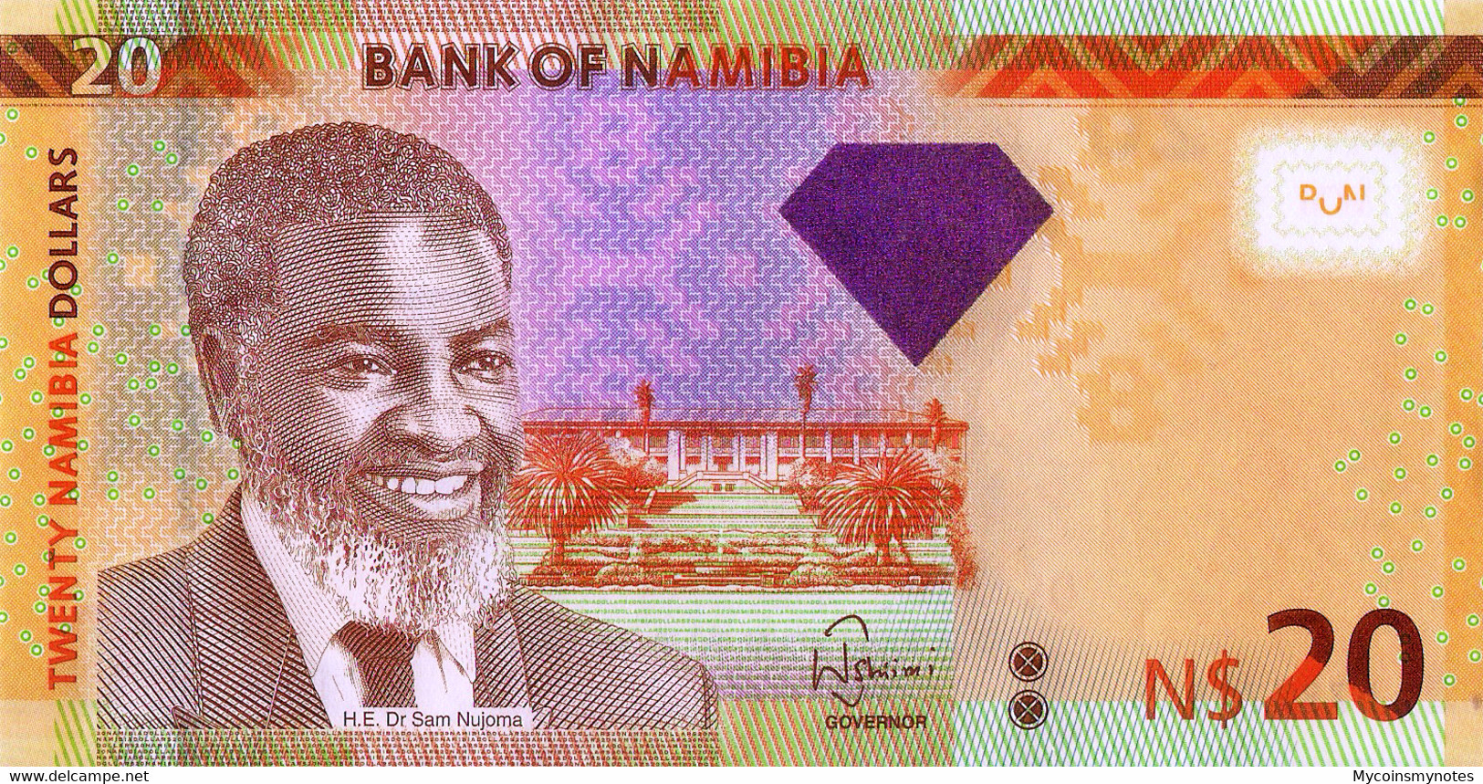 NAMIBIA, 20 DOLLARES, 2013, P12b, UNC - Namibië