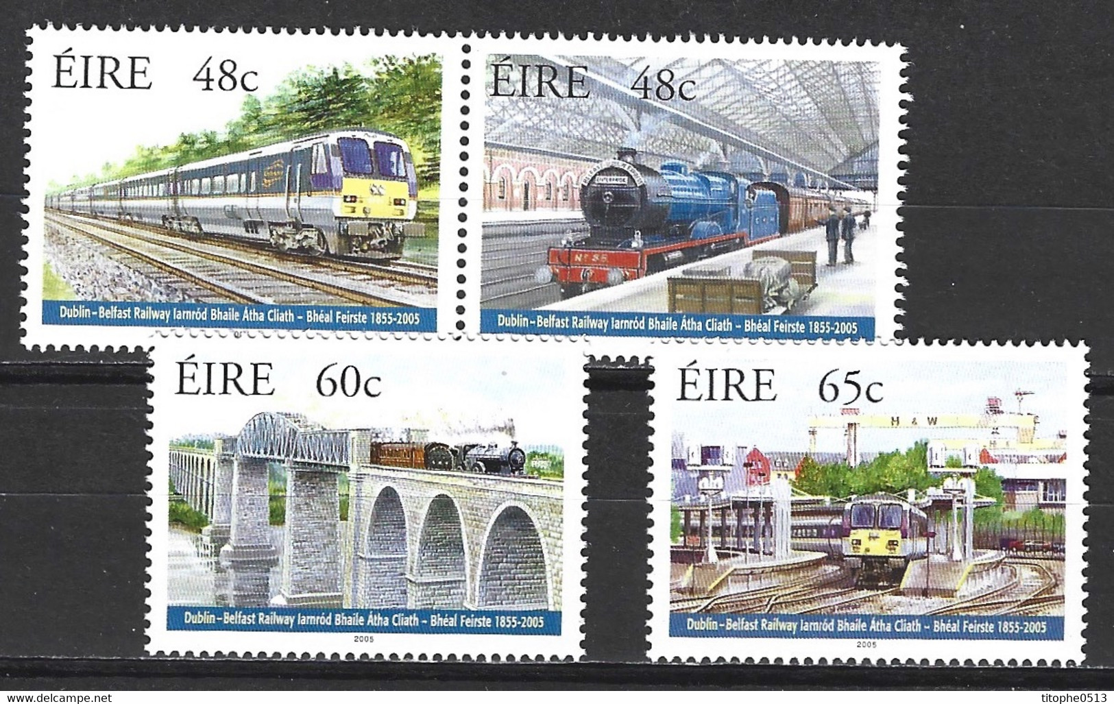 IRLANDE. Timbres De 2005. Trains Sur La Ligne Dublin - Belfast. - Gemüse