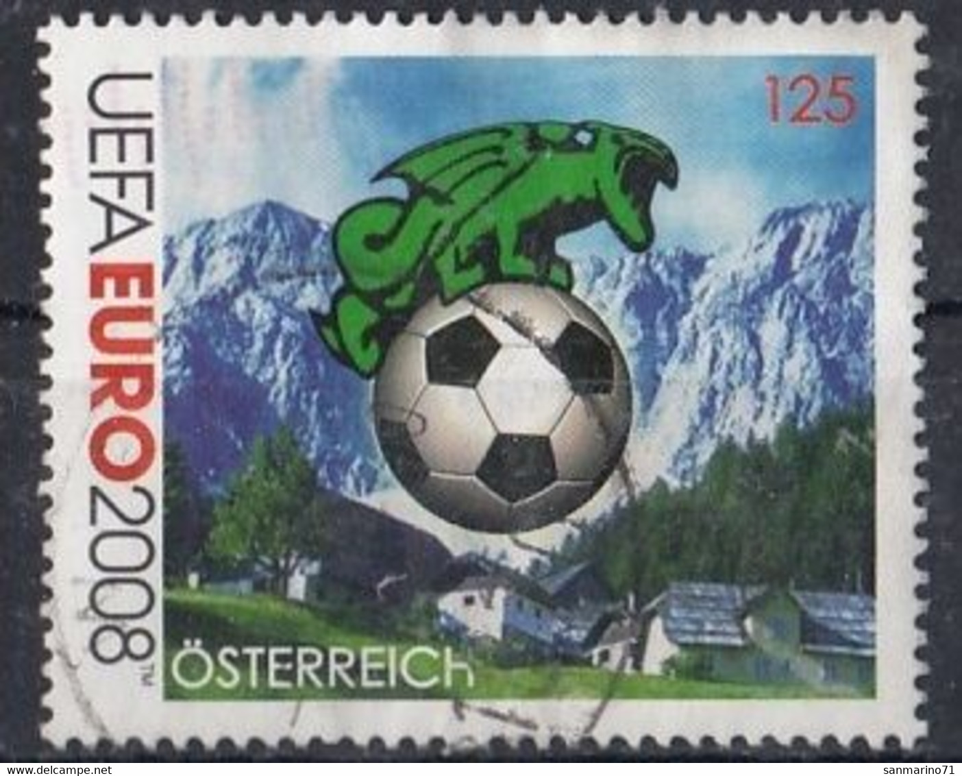 AUSTRIA 2724,used,dragons,football - Used Stamps