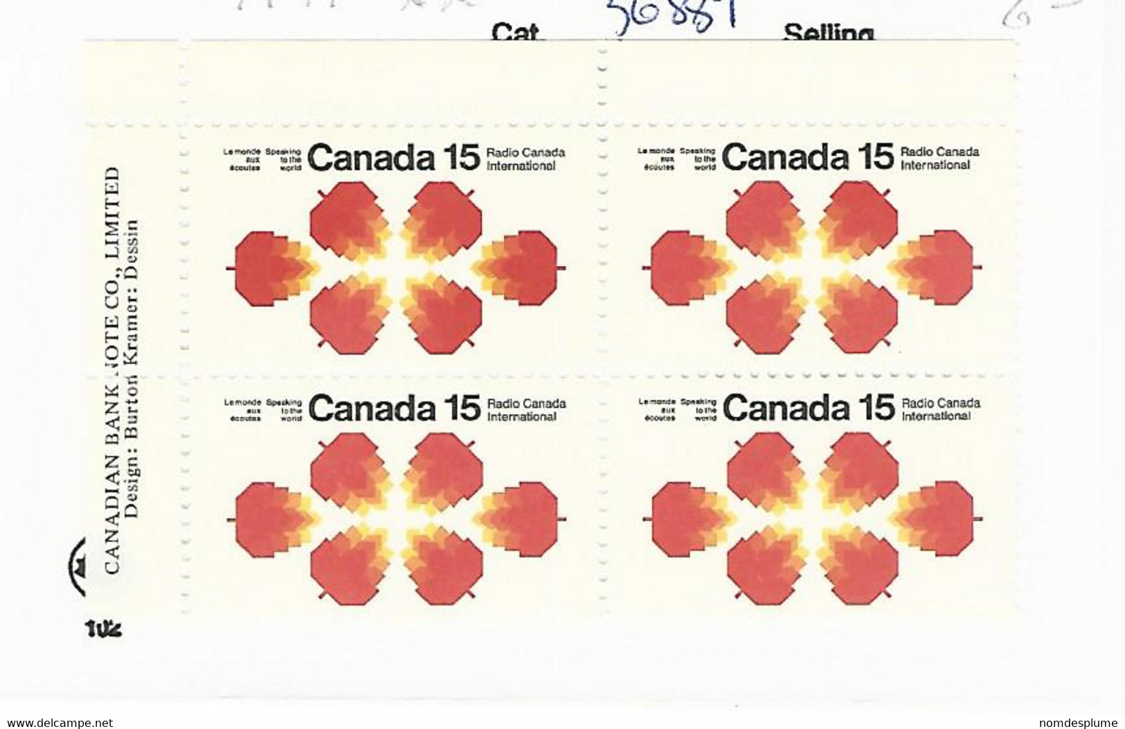 56887 ) Canada 1971  ** MNH  Block - Nuevos