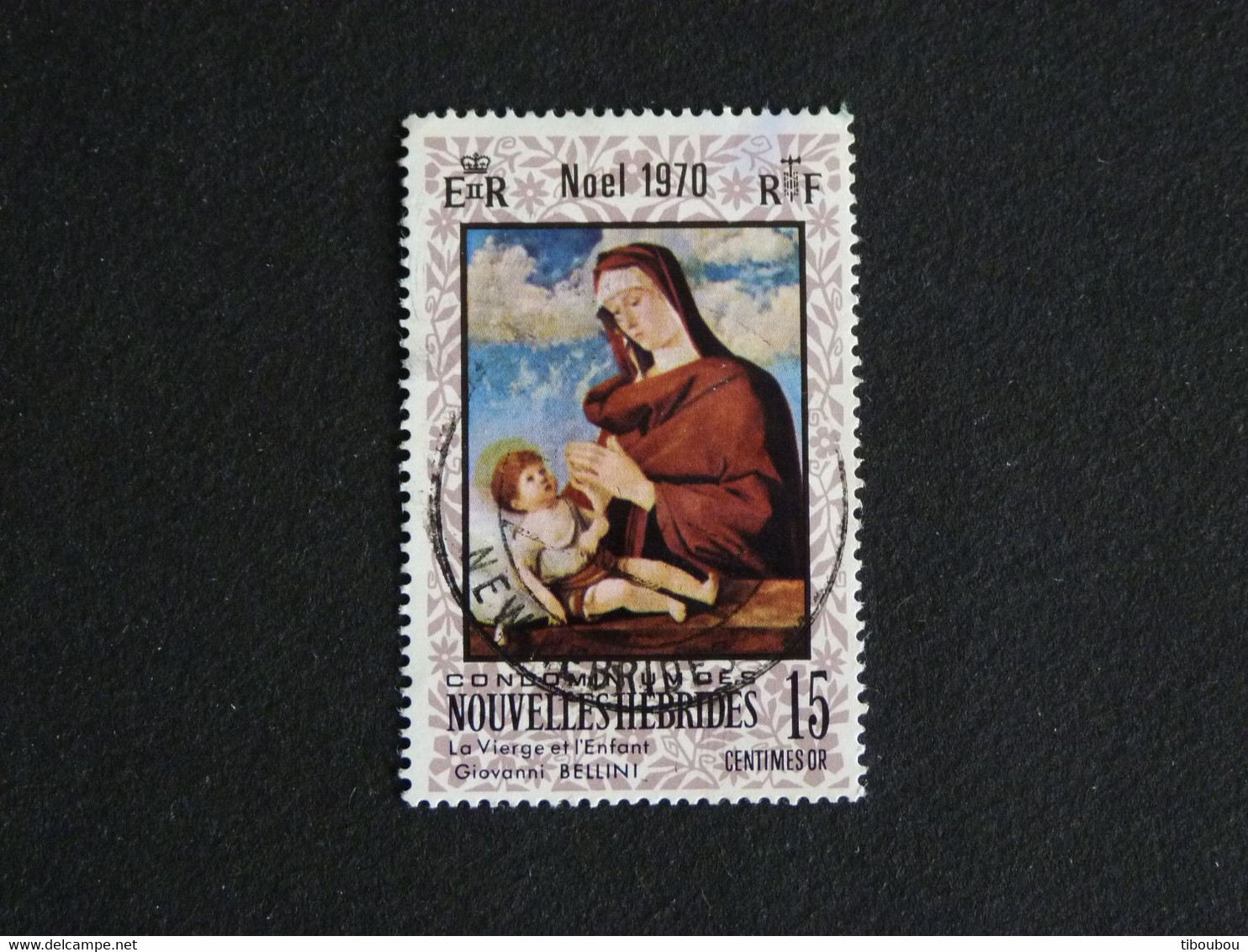 NOUVELLES NEW HEBRIDES YT 300 OBLITERE - NOEL CHRISTMAS VIERGE A ENFANT GIOVANNI BELLINI - Used Stamps