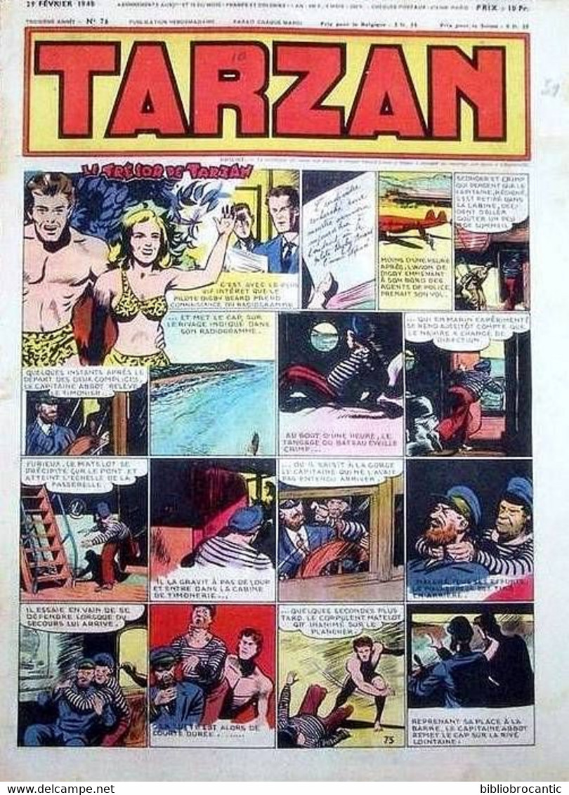 TARZAN - 1ére Série - N°76  Du 27 Fevrier 1948 " LE TRESOR DE TARZAN " - Tarzan