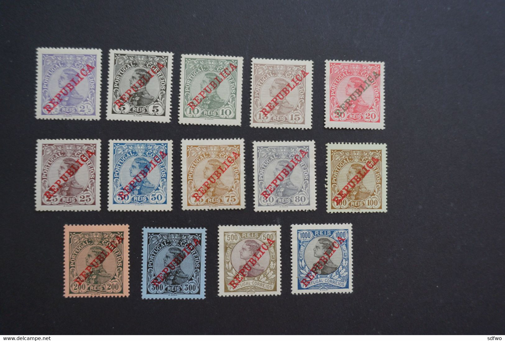 (T5) Portugal - 1910 King Manuel (Complete Set) - Af. 170/ 183  (MH) - Unused Stamps