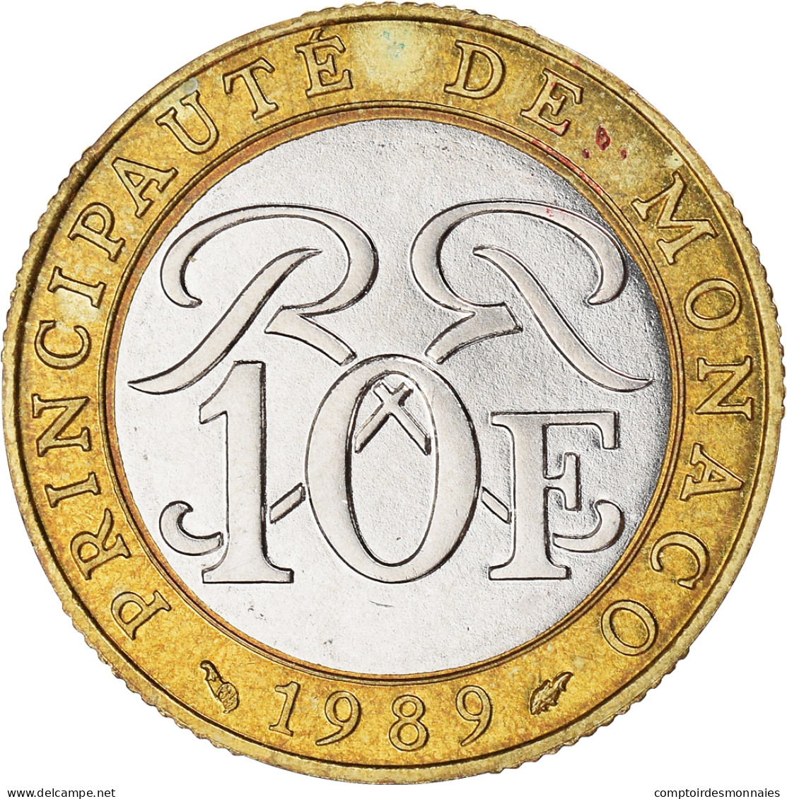 Monnaie, Monaco, Rainier III, 10 Francs, 1989, SPL, Bimétallique, Gadoury:MC - 1960-2001 Nouveaux Francs