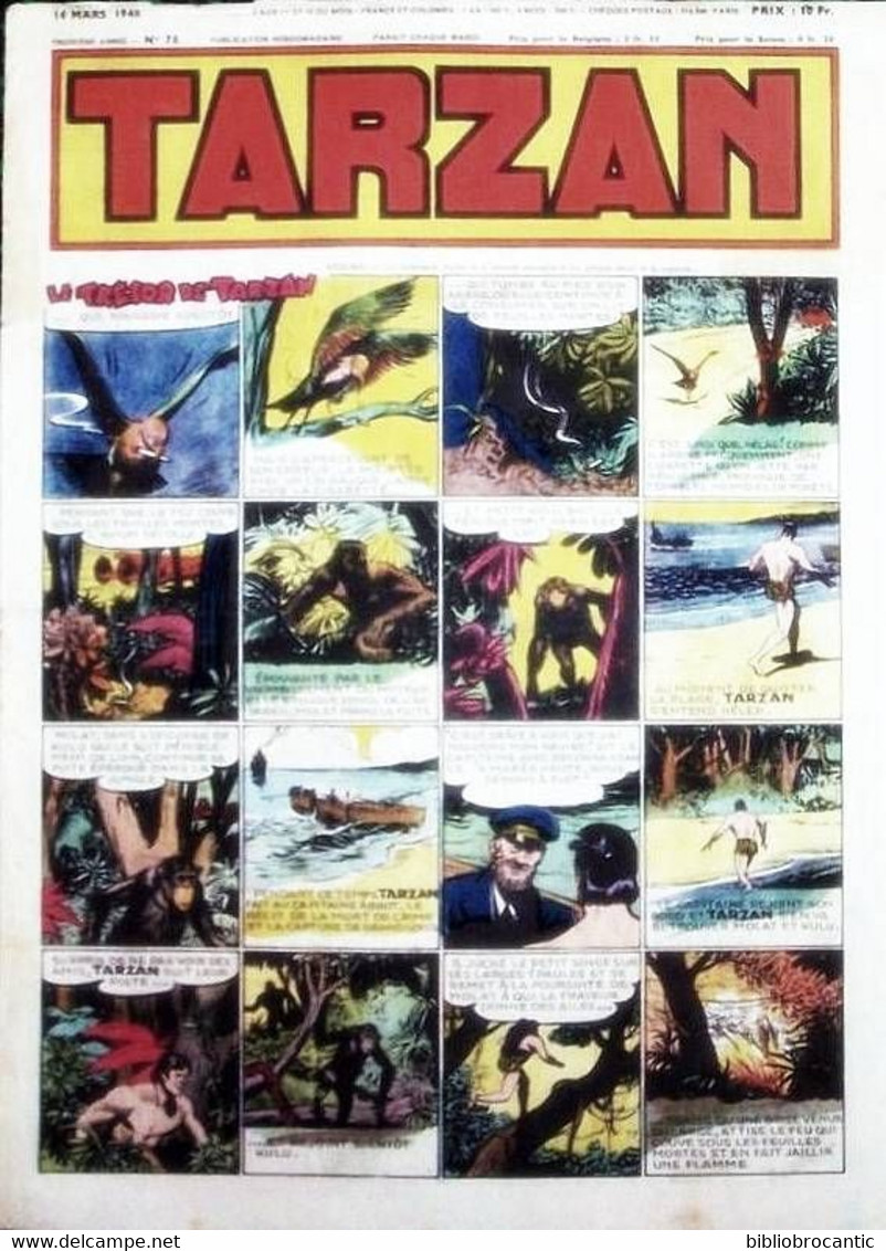TARZAN - 1ére Série - N°78  Du 14 Mars 1948 " LE TRESOR DE TARZAN " - Tarzan