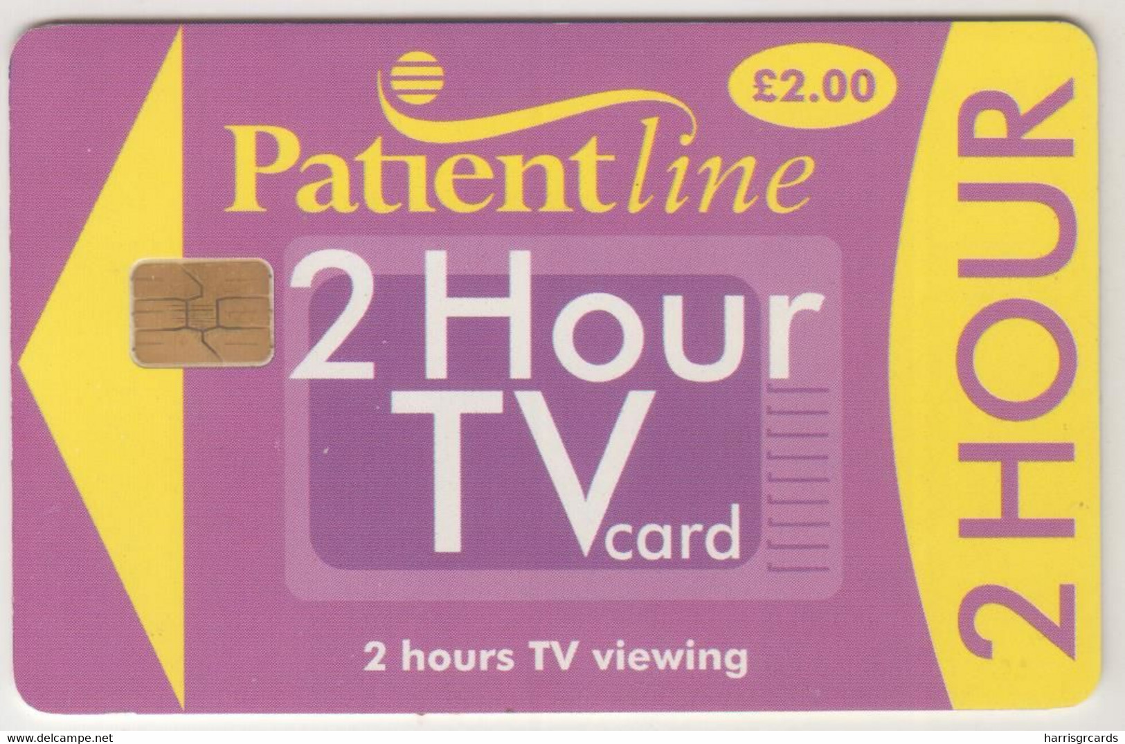 UK - Sport, 2 Hours TV Card , Patientline , CN:1PLFFG, At The Bottom, 2 £, Used - [ 8] Companies Issues