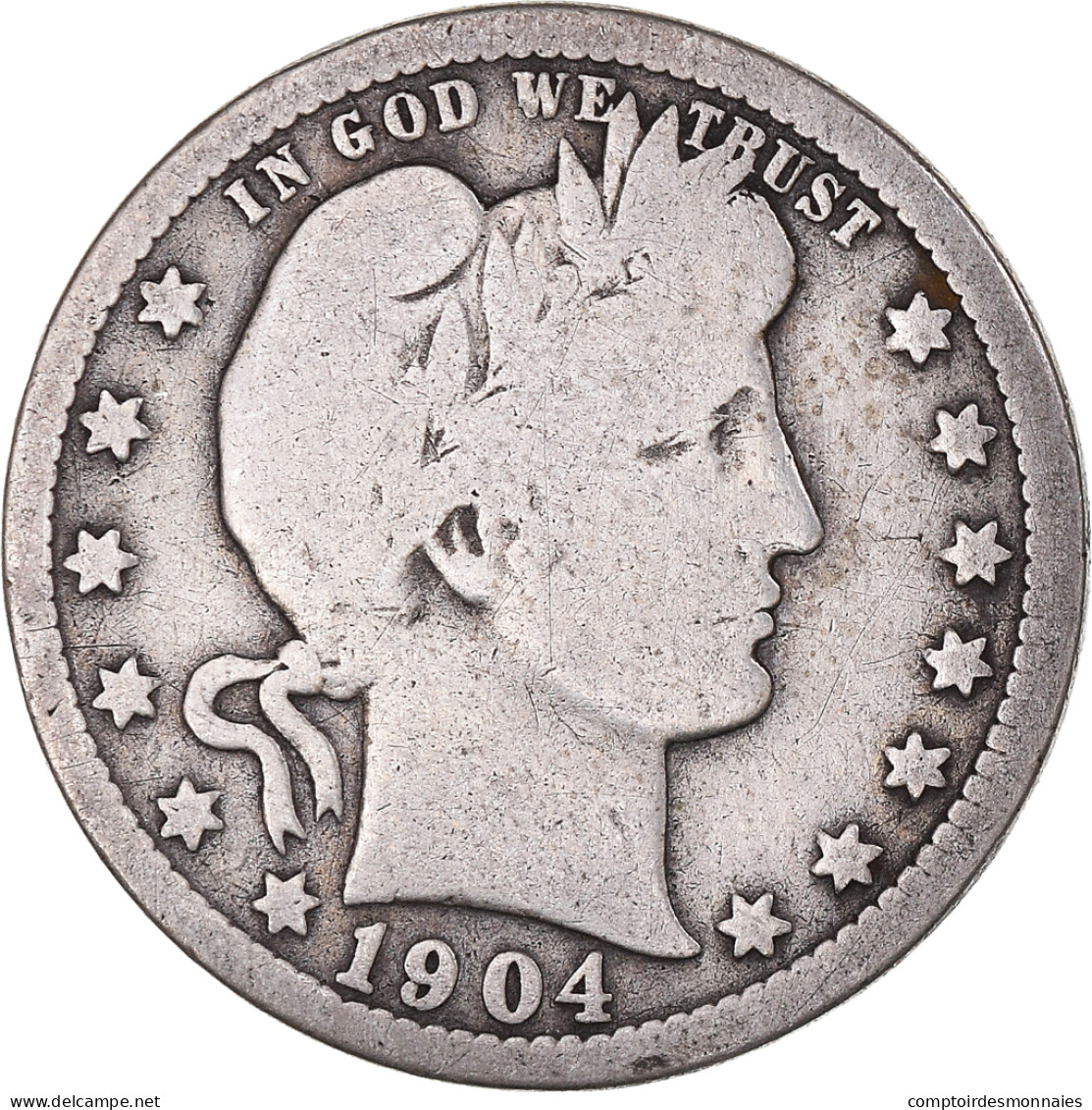 Monnaie, États-Unis, Barber Quarter, Quarter, 1904, U.S. Mint, Philadelphie - 1892-1916: Barber