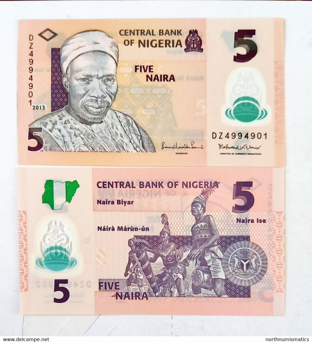 Nigeria 5 Naira 2013 DZ Replacement Unc Polymer - Nigeria