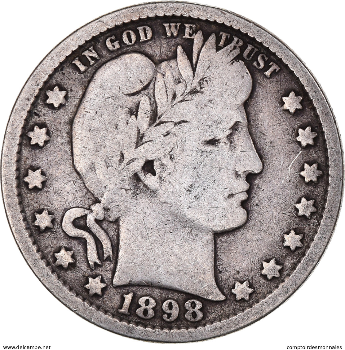 Monnaie, États-Unis, Barber Quarter, Quarter, 1898, U.S. Mint, Philadelphie - 1892-1916: Barber