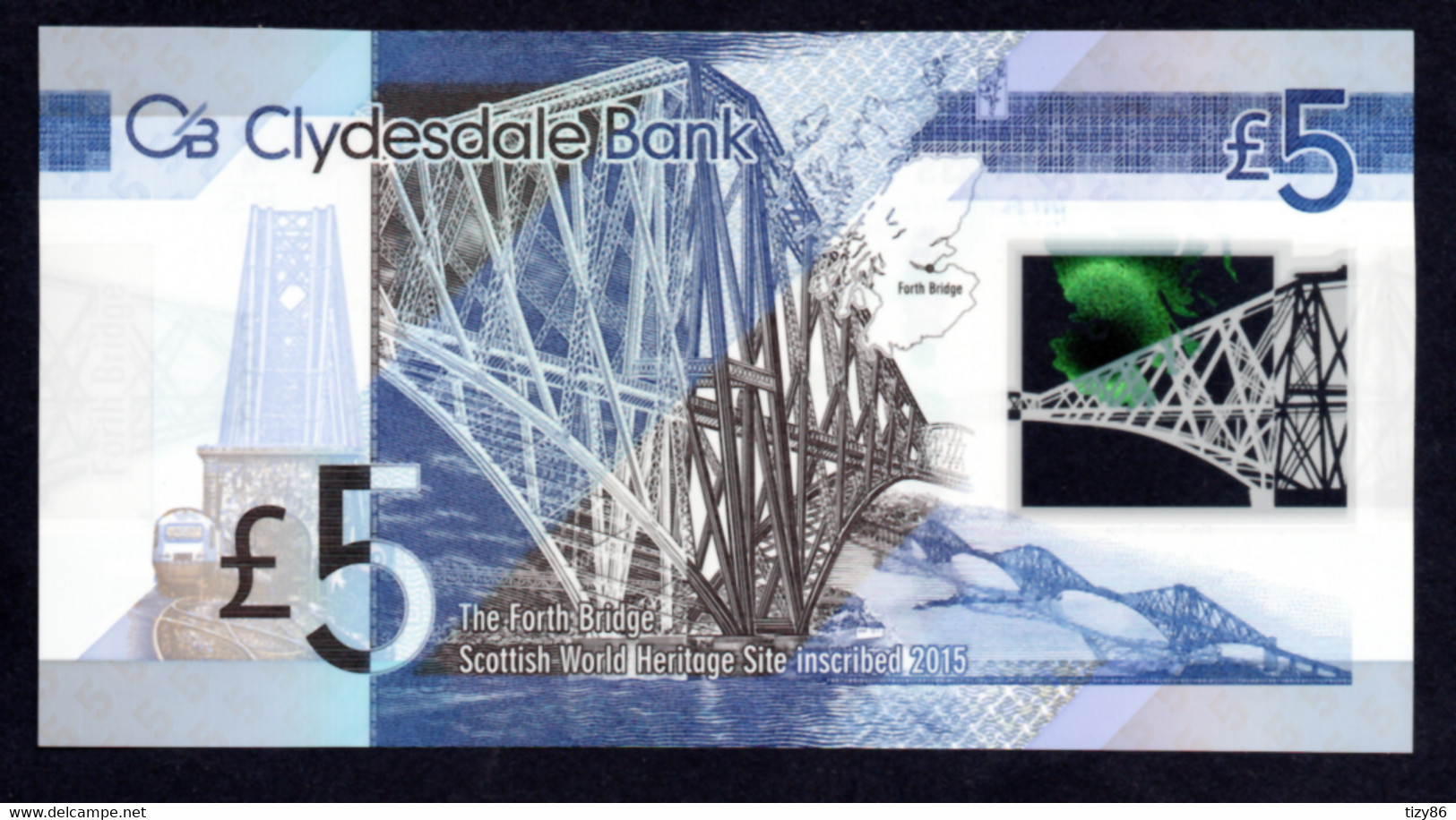 Banconota Scotland 5 Pounds Sterling 2015 UNC/FDS 2015 Clydesdale Bank  (polymer Banknote) - 5 Pounds