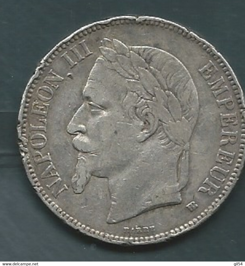 5 Fr Napoléon III 1868 BB    Silver, Argent-  Pic 83 08 - 5 Francs