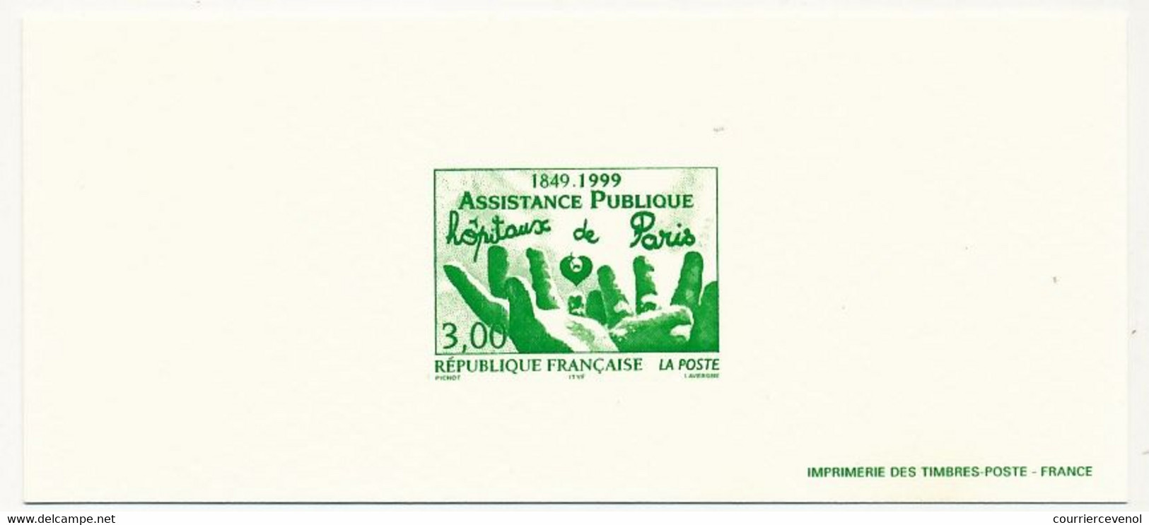 FRANCE - Gravure Du Timbre 3,00F "Assistance Publique Hopitaux De Paris" - Luxury Proofs