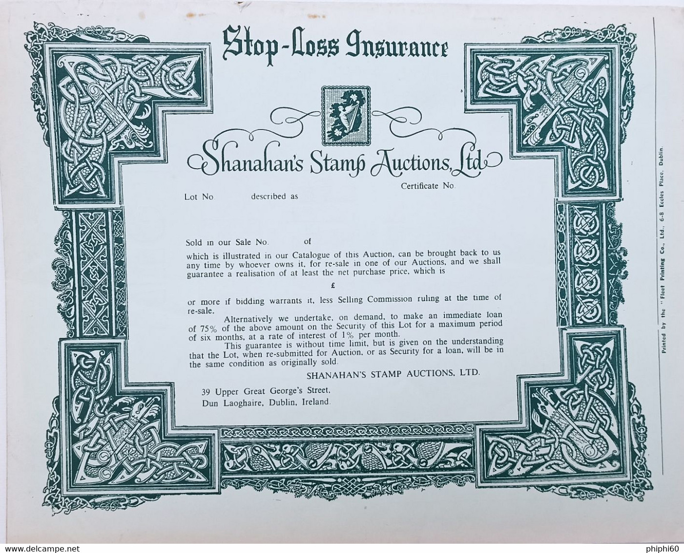 Shanahan's Stamb Auctions Ltb - AN ORDINARY SALE - 1959 - Altri & Non Classificati