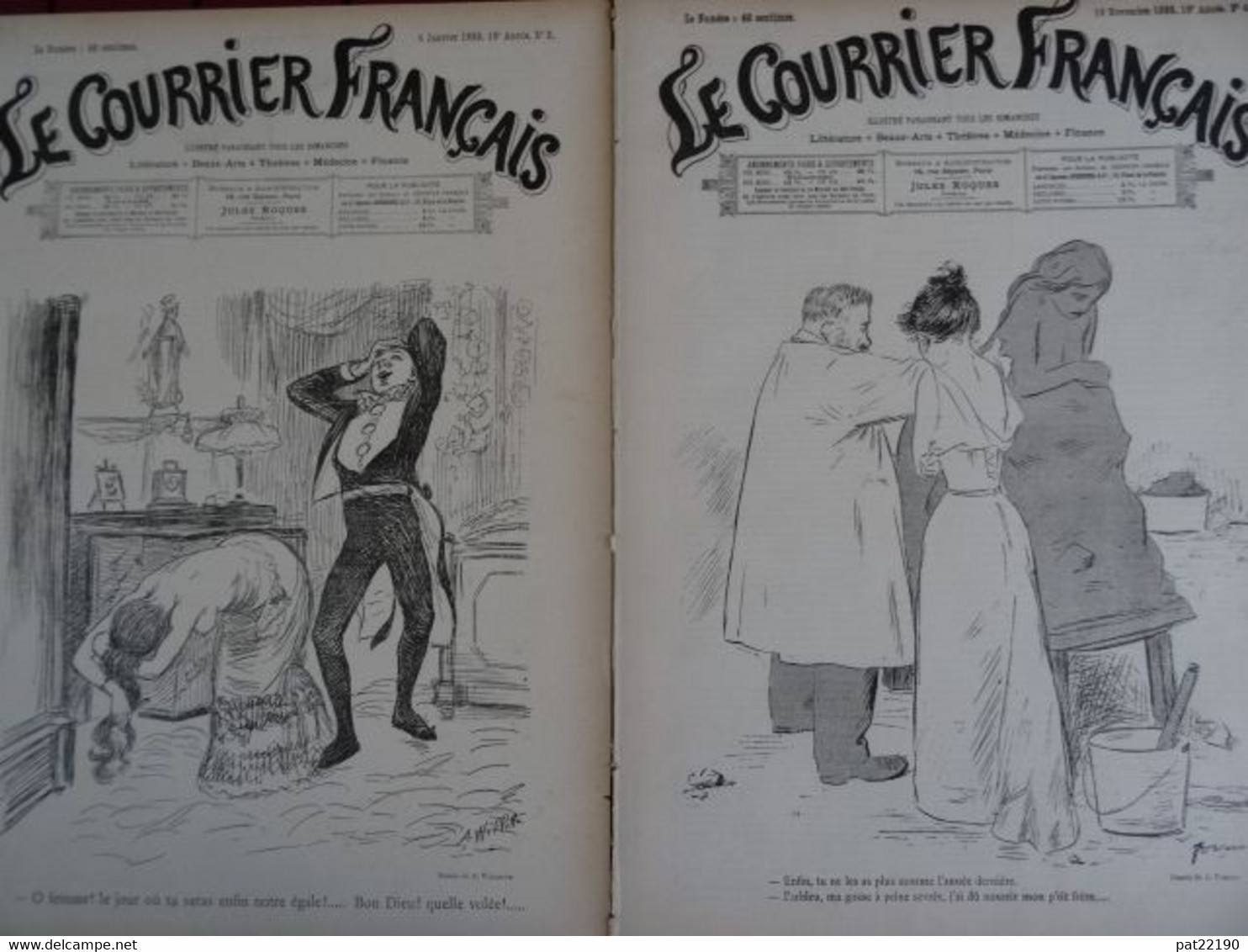 Lot 2 Revues Le Courrier Français 1893 Willette Michel Zevaco Roedel Alcanter De Brahm Danse Loïe Fuller Menu - Magazines - Before 1900