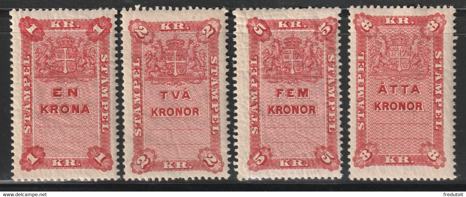 SUEDE - Fiscaux / Revenue : Stampel - 4 Timbres ** - - Revenue Stamps