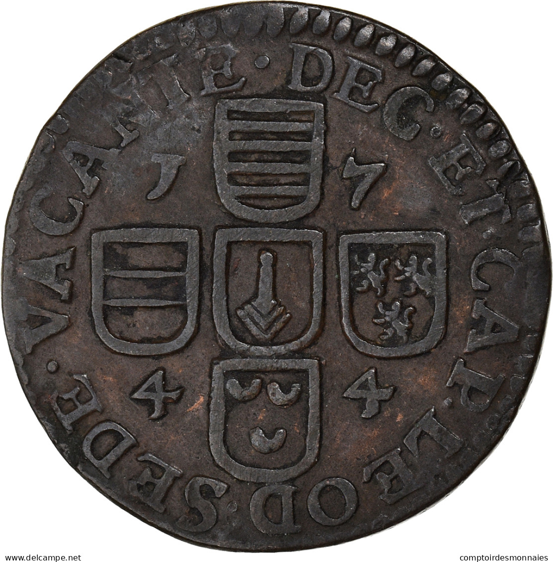 Monnaie, Liège, Sede Vacante, Liard, 1744, Liege, TB+, Cuivre, KM:144 - Autres & Non Classés