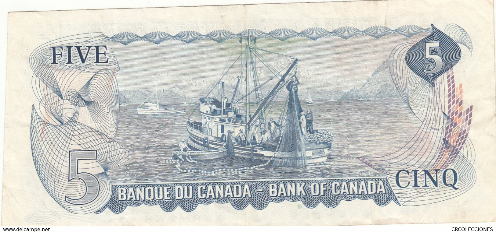 CRBX098 BILLETE CANADA 5 DOLARES 1972 MBC- - Canada