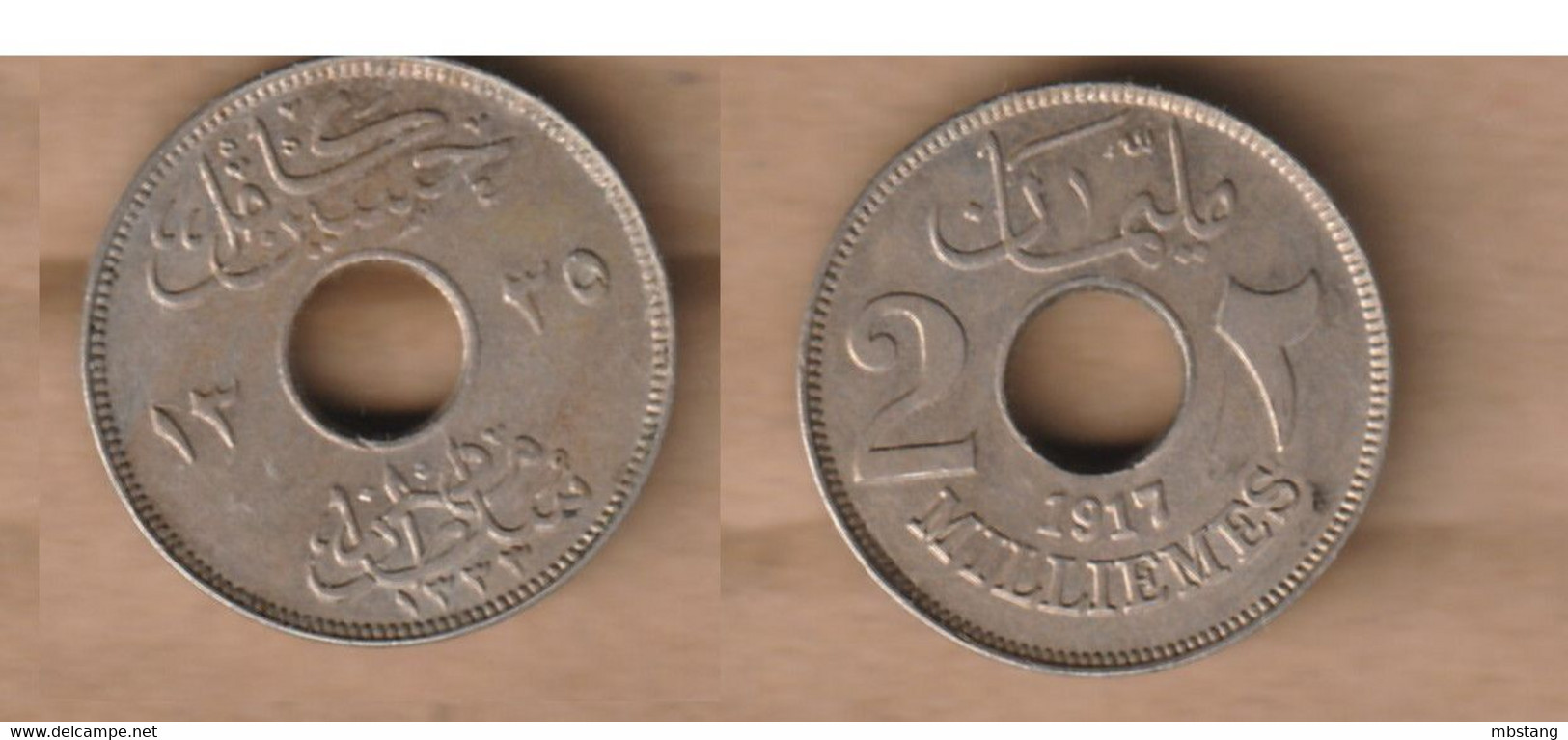 EGIPTO  2 Milliemes - 1917 Copper-nickel • 3.9 G • ⌀ 20.0 Mm KM# 314 - Egypt