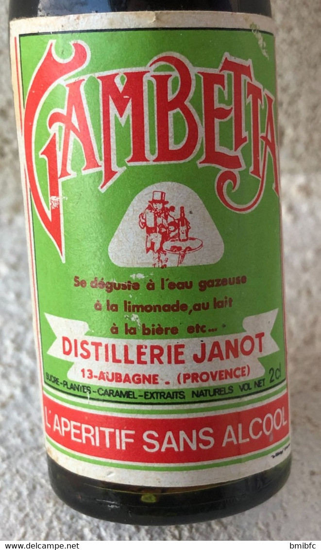 GAMBETTA Se Déguste à L'eau Gazeuse, à La Limonade Au Lait, à La Bière DISTILLERIE JANOT - 13 AUBAGNE - Miniature