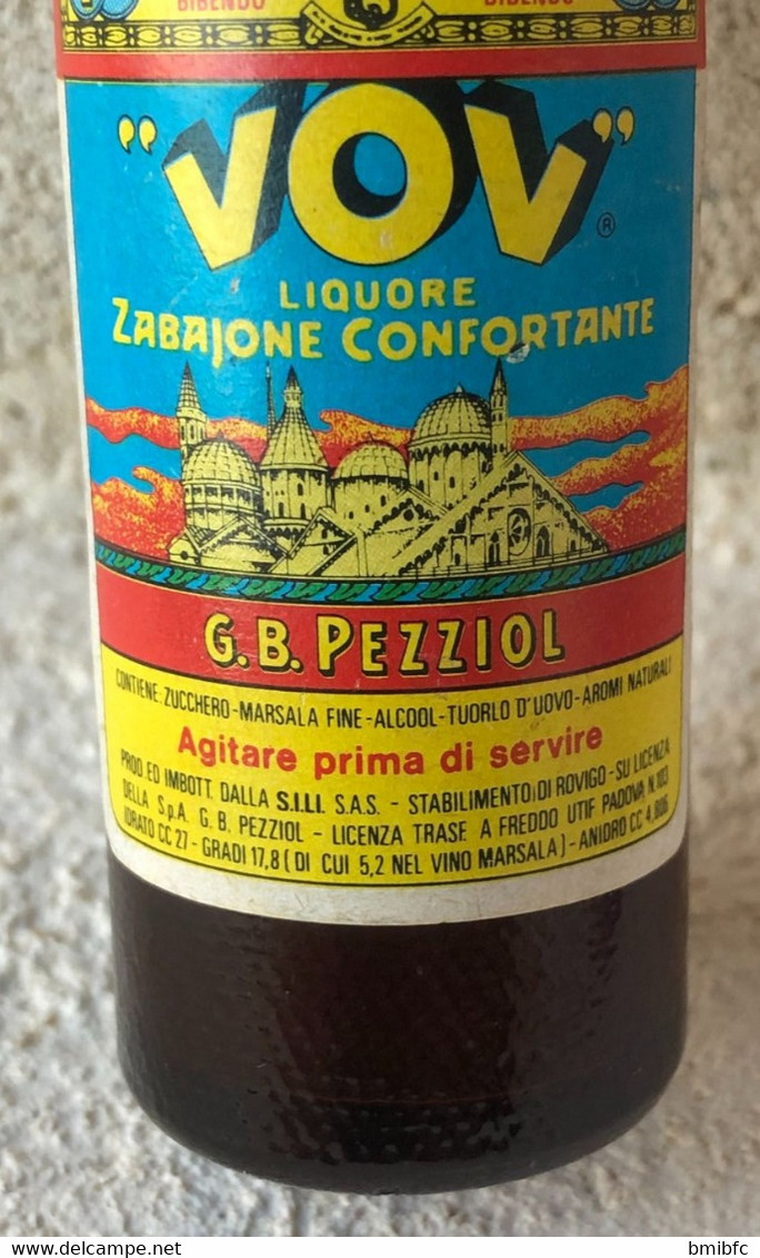 " VOV" Liquore -  ZABAJONE CONFORTANTE- G.B. PEZZIOL - - Mignonnettes