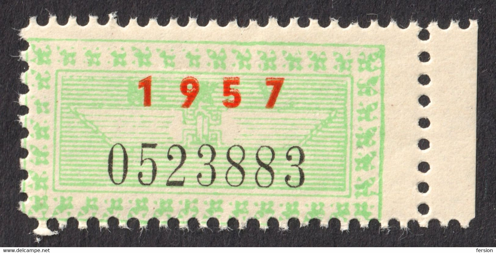 Train / Railway / Rail PASS / TICKET STAMP Railway Workers And Family - TAX Revenue Label Vignette 1957 HUNGARY Corner - Revenue Stamps