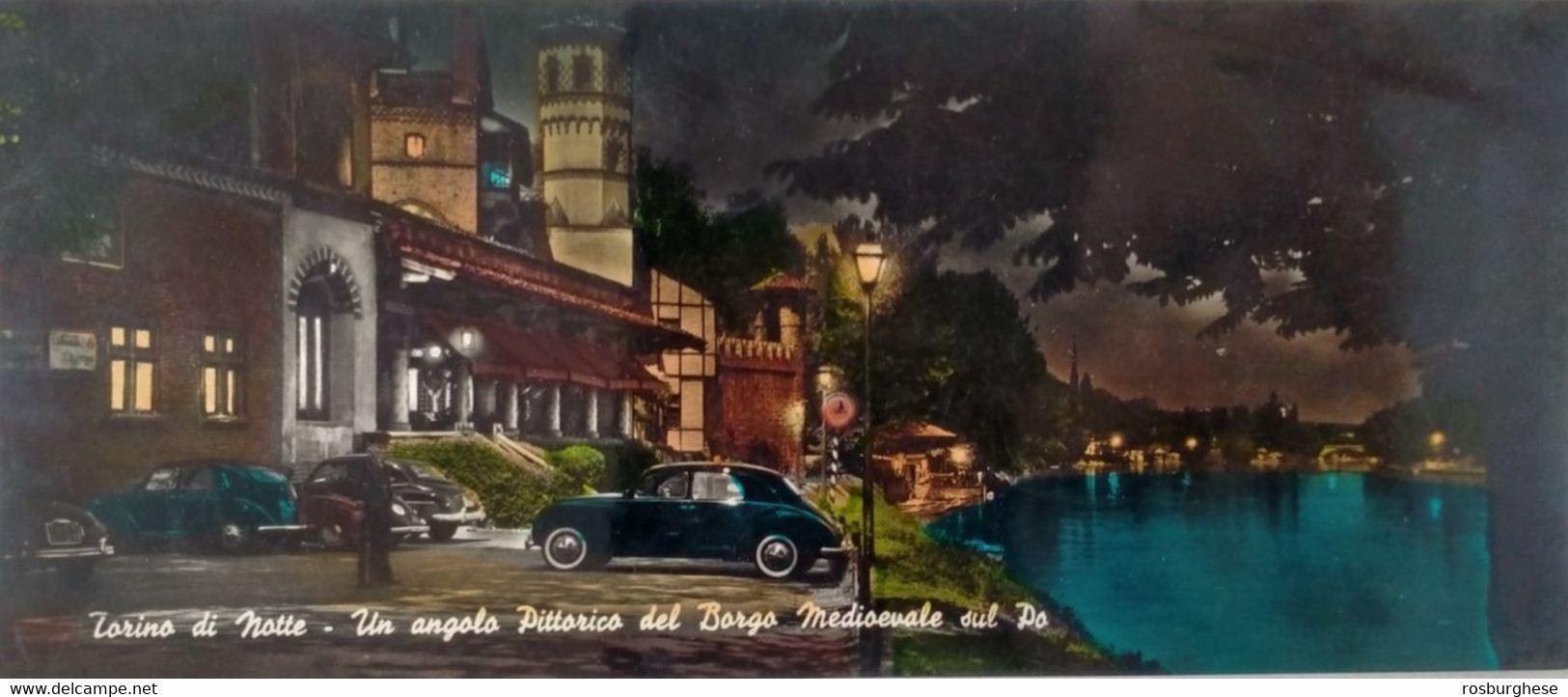 Cartolina Torino Borgo Medioevale Sul Po Con Auto FG Maxi - Fiume Po