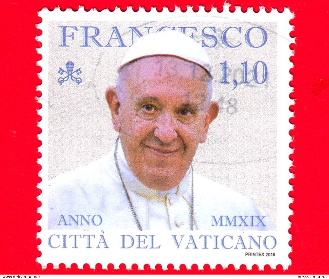 VATICANO - Usato - 2019 - Pontificato Di Papa Francesco - Anno MMXIX - 1.10 - Usados