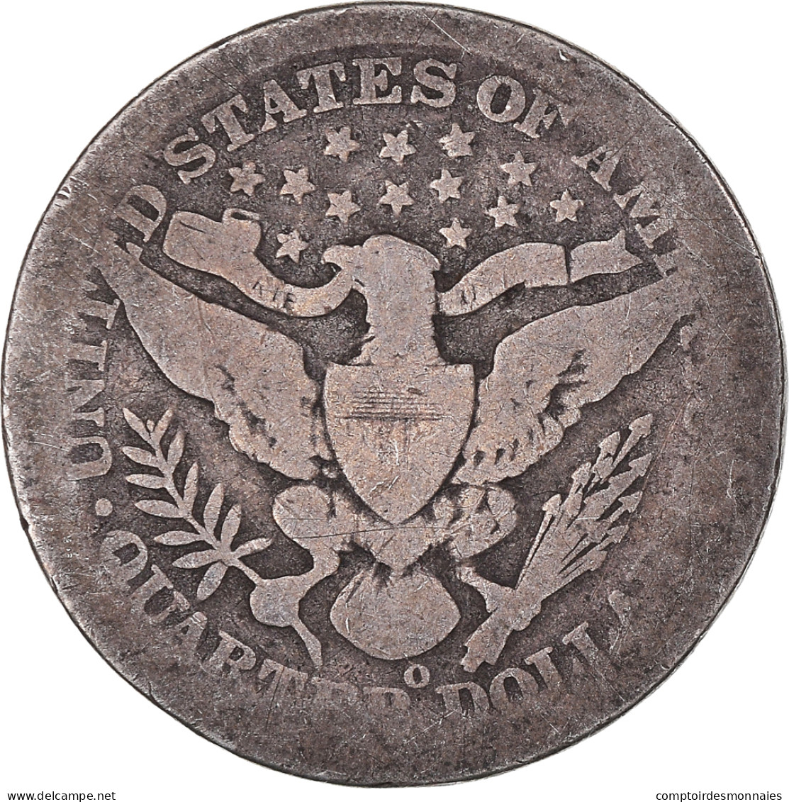 Monnaie, États-Unis, Barber Quarter, Quarter, 1897, U.S. Mint, New Orleans, TB - 1892-1916: Barber