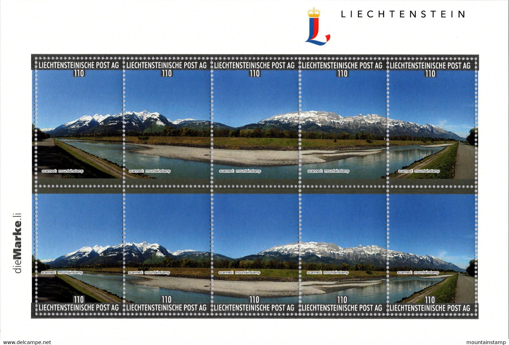 Liechtenstein 2022 "Die Marke" Fr.1.10 With Personalised 180 Degree Panorama Mountains Berge Alpstein & Alvier Range MNH - Neufs