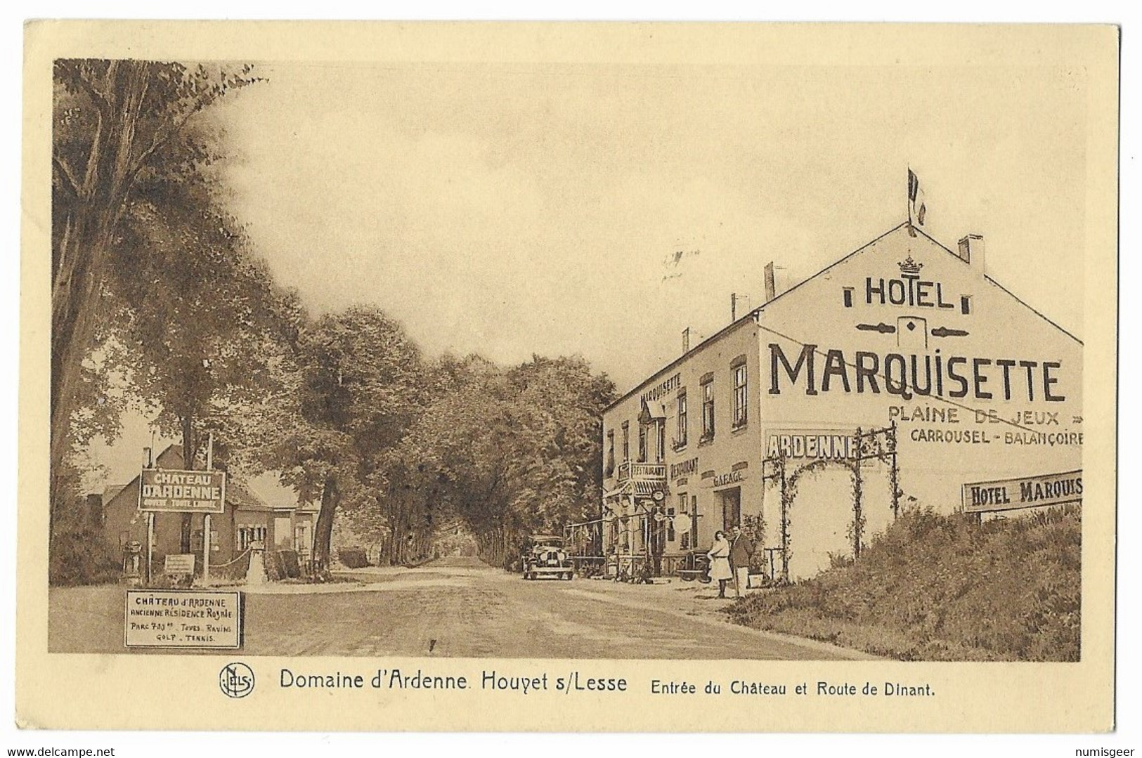 HOUYET S/LESSE  --  Domaine D'Ardenne - Entrér Du Château Et Route De Dinant - < HOTEL MARQUISETTE > - Houyet