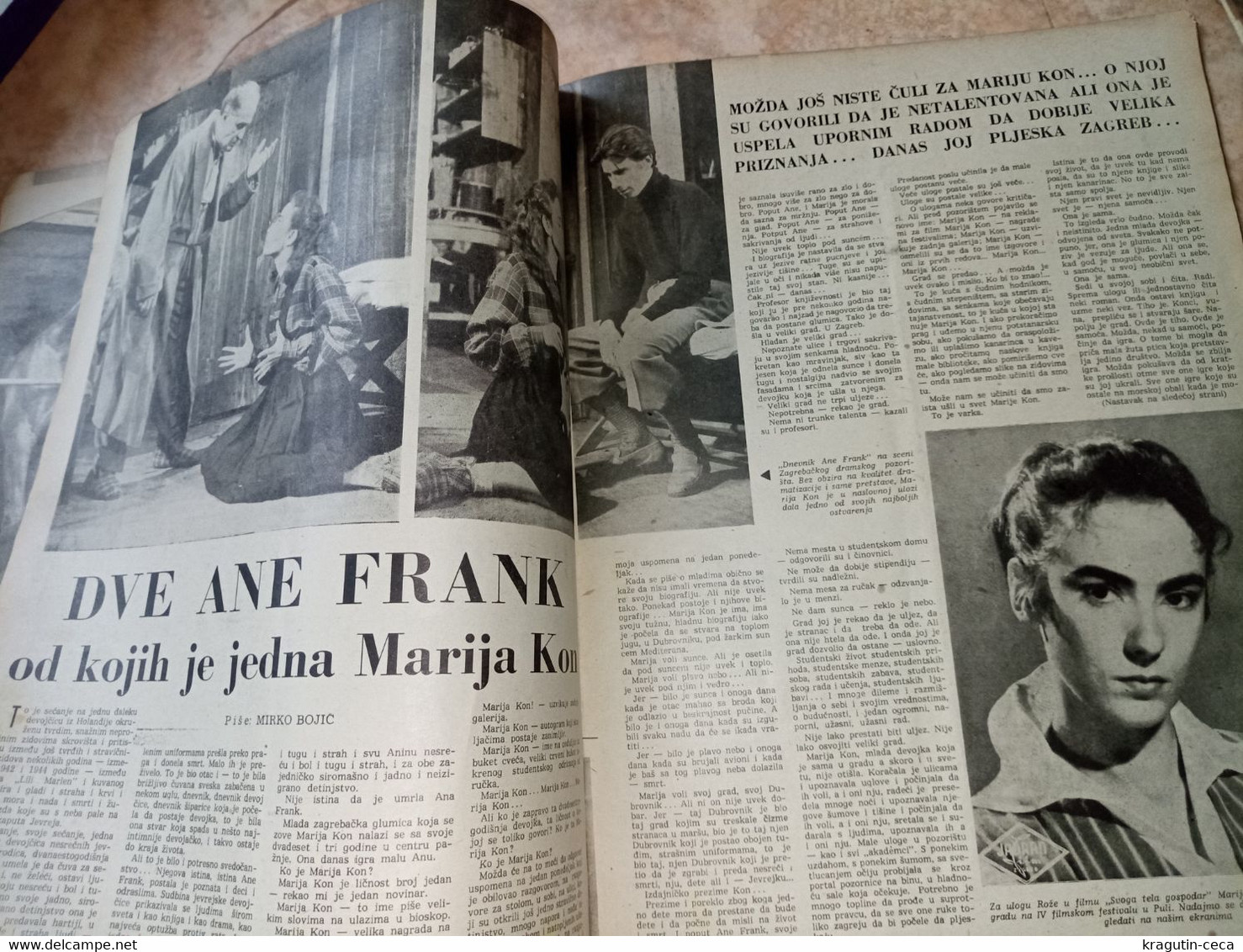 1957 YUGOSLAVIA VINTAGE DUGA MAGAZINE NEWSPAPERS football Audrey Hepburn Christian Dior ANNE FRNK THEATRE Martine Carol