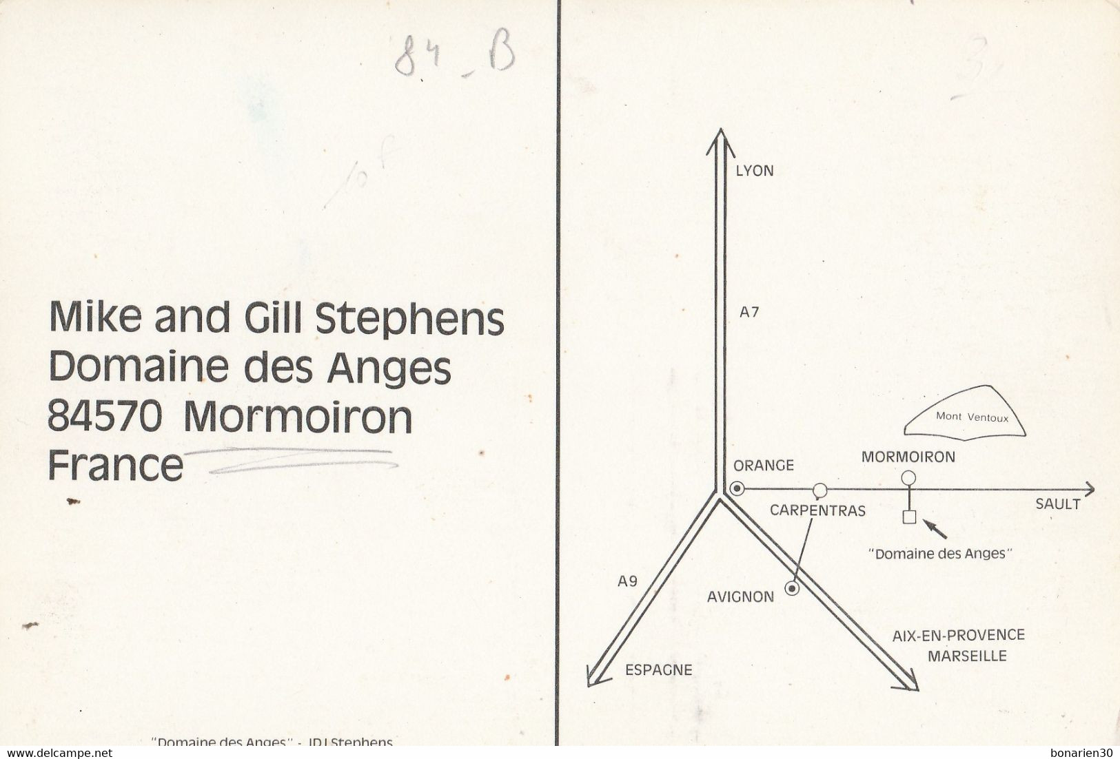 CPSM 84  MORMOIRON  DOMAINE DES ANGES STEPHENS - Mormoiron