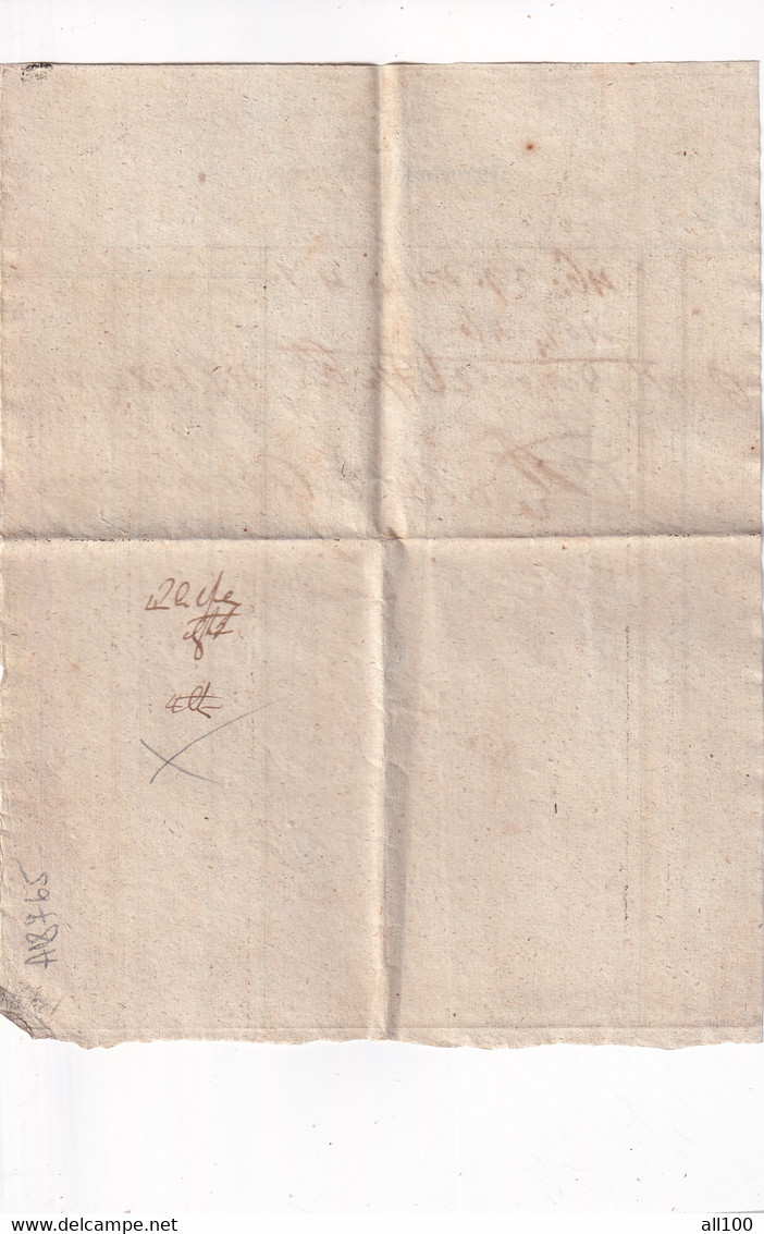 A18765 - INVOICE FROM AUSTRIAN EMPIRE INTERIMS NOTA 1800s OLD HANDWRITTEN DOCUMENT - Austria