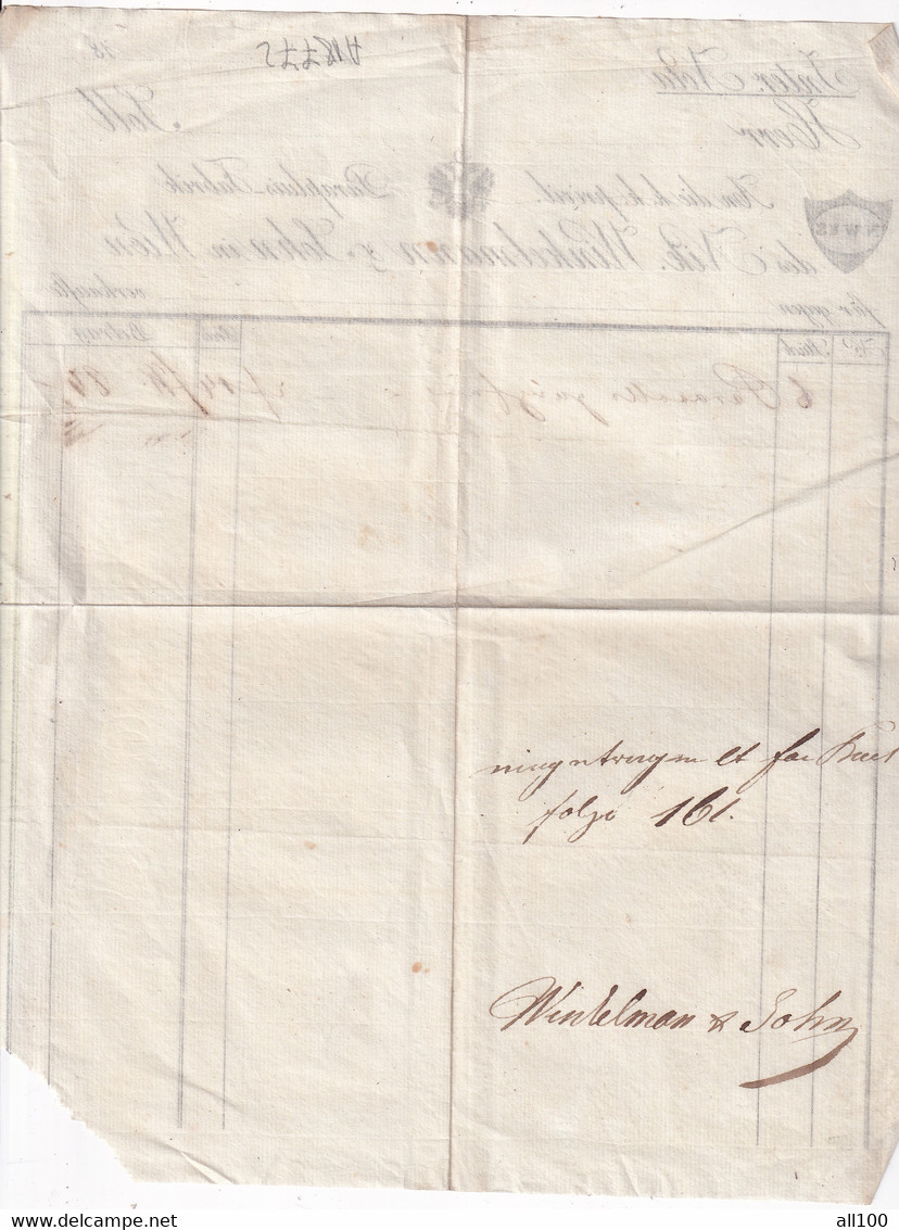 A18772 - INVOICE FROM AUSTRIAN EMPIRE 1800s INTER NOTA AM DIE K K PRIVIL PARAPLUIS FABRIK DES NIK WINKELMANN UND SOHN - Österreich