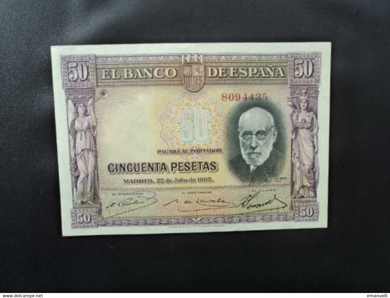 ESPAGNE * :50 PESETAS  22.7.1935    CB 56 / CMB 383 / P 88a      SUP+ ** - 50 Pesetas